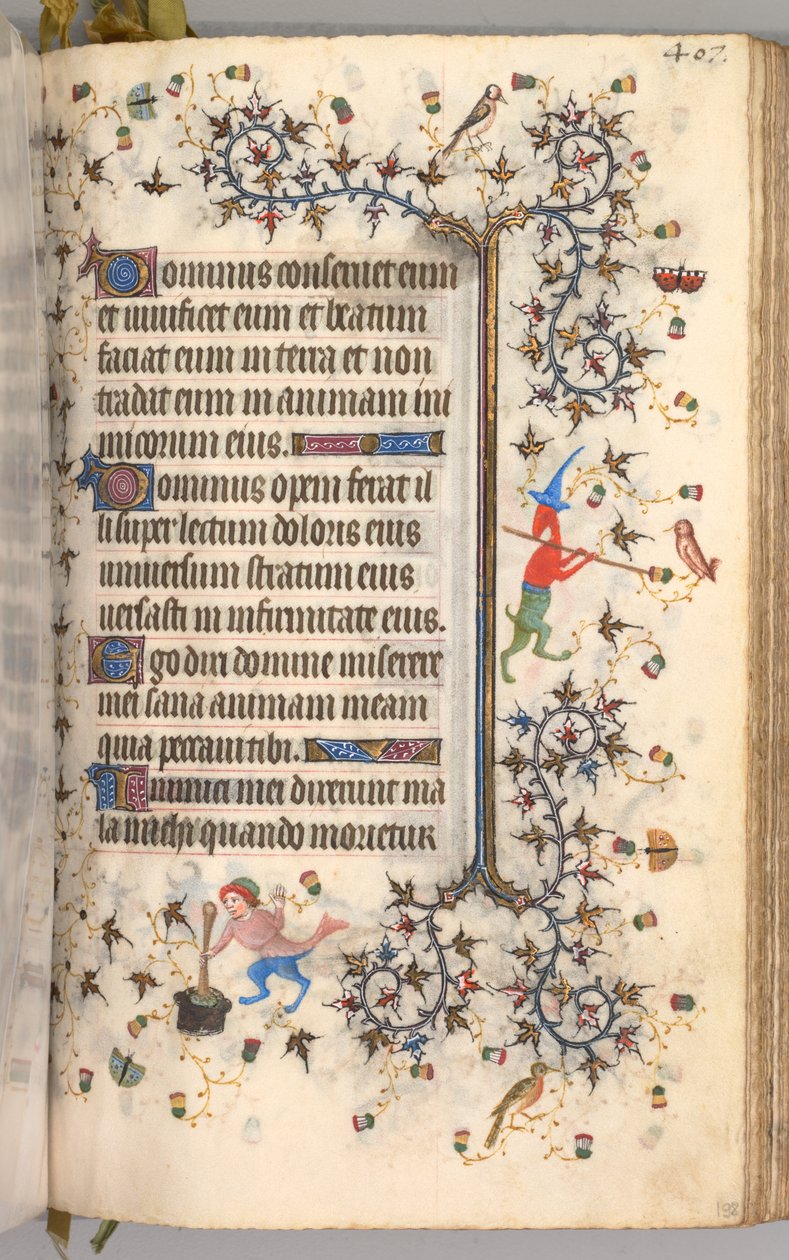 Timmar för Karl den ädle, kung av Navarra 1361-1425: fol. 198r, Text, ca. 1405. av Master of the Brussels Initials and Associates