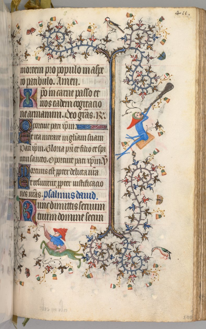 Timmar för Karl den ädle, kung av Navarra 1361-1425: fol. 200r, text, ca. 1405. av Master of the Brussels Initials and Associates