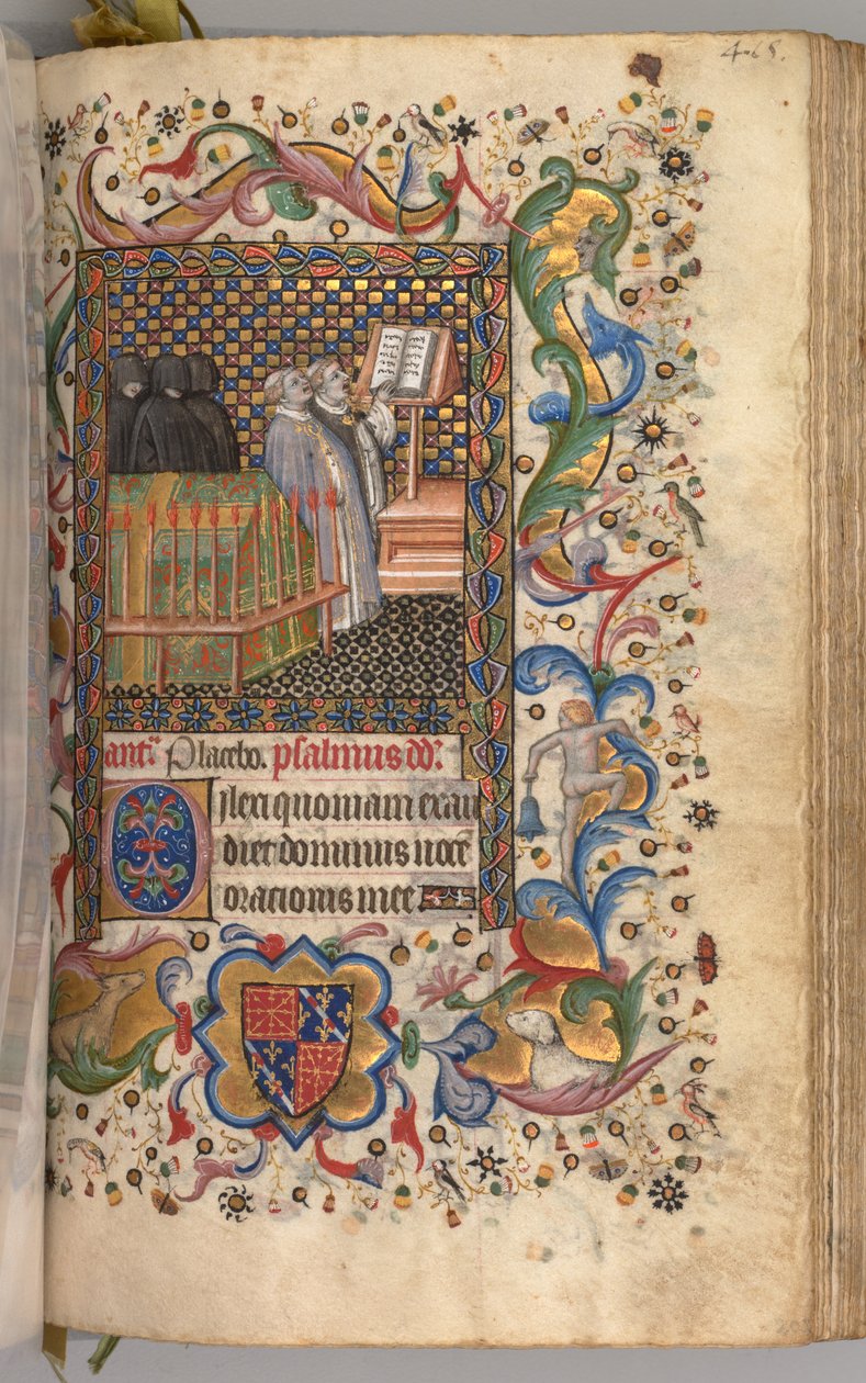 Timmar för Karl den ädle, kung av Navarra 1361-1425: fol. 202r, Office of the Dead, c. 1405. av Master of the Brussels Initials and Associates