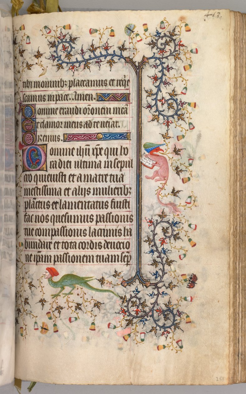 Timmar för Karl den ädle, kung av Navarra 1361-1425: fol. 2041r, Text, ca. 1405. av Master of the Brussels Initials and Associates