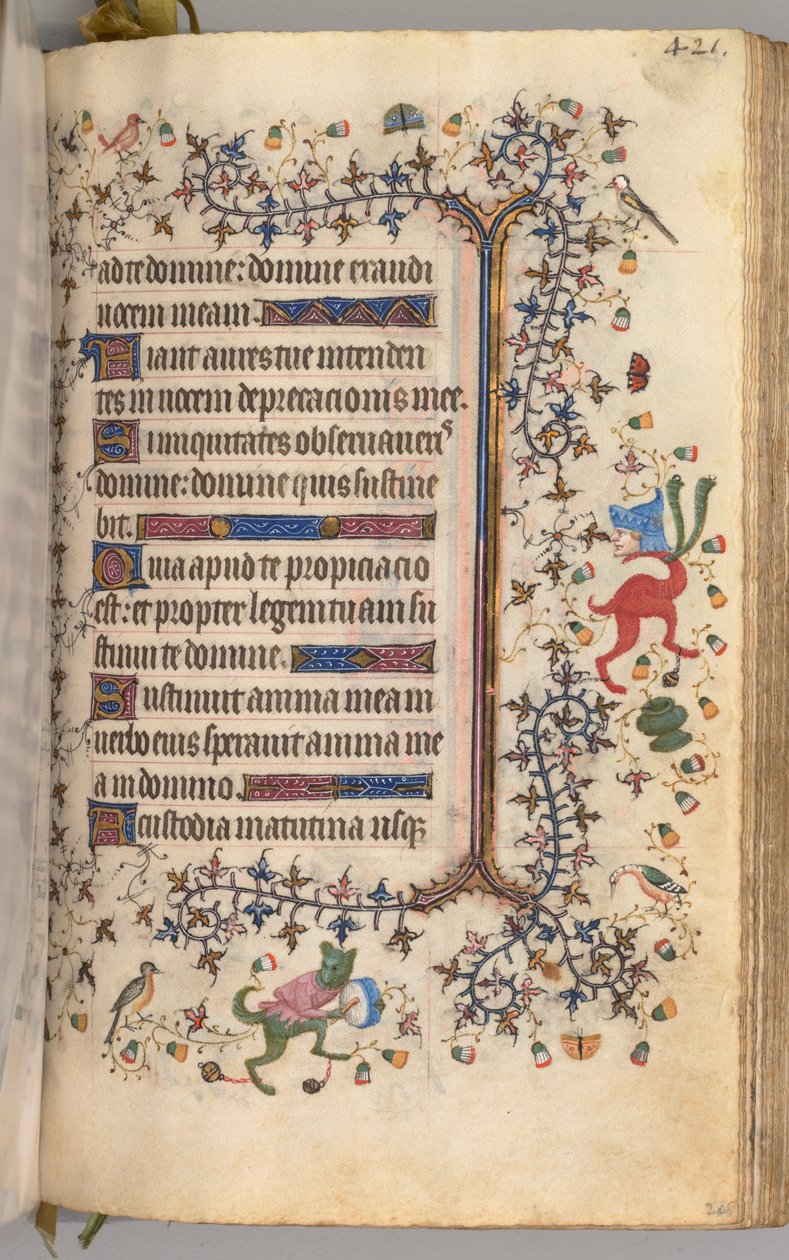 Timmar för Karl den ädle, kung av Navarra 1361-1425: fol. 205r, Text, ca. 1405. av Master of the Brussels Initials and Associates
