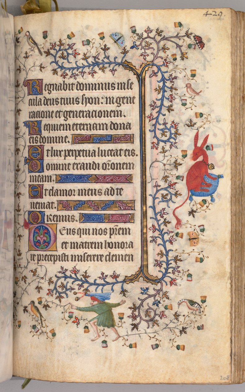 Timmar för Karl den ädle, kung av Navarra 1361-1425: fol. 209r, Text, c. 1405. av Master of the Brussels Initials and Associates
