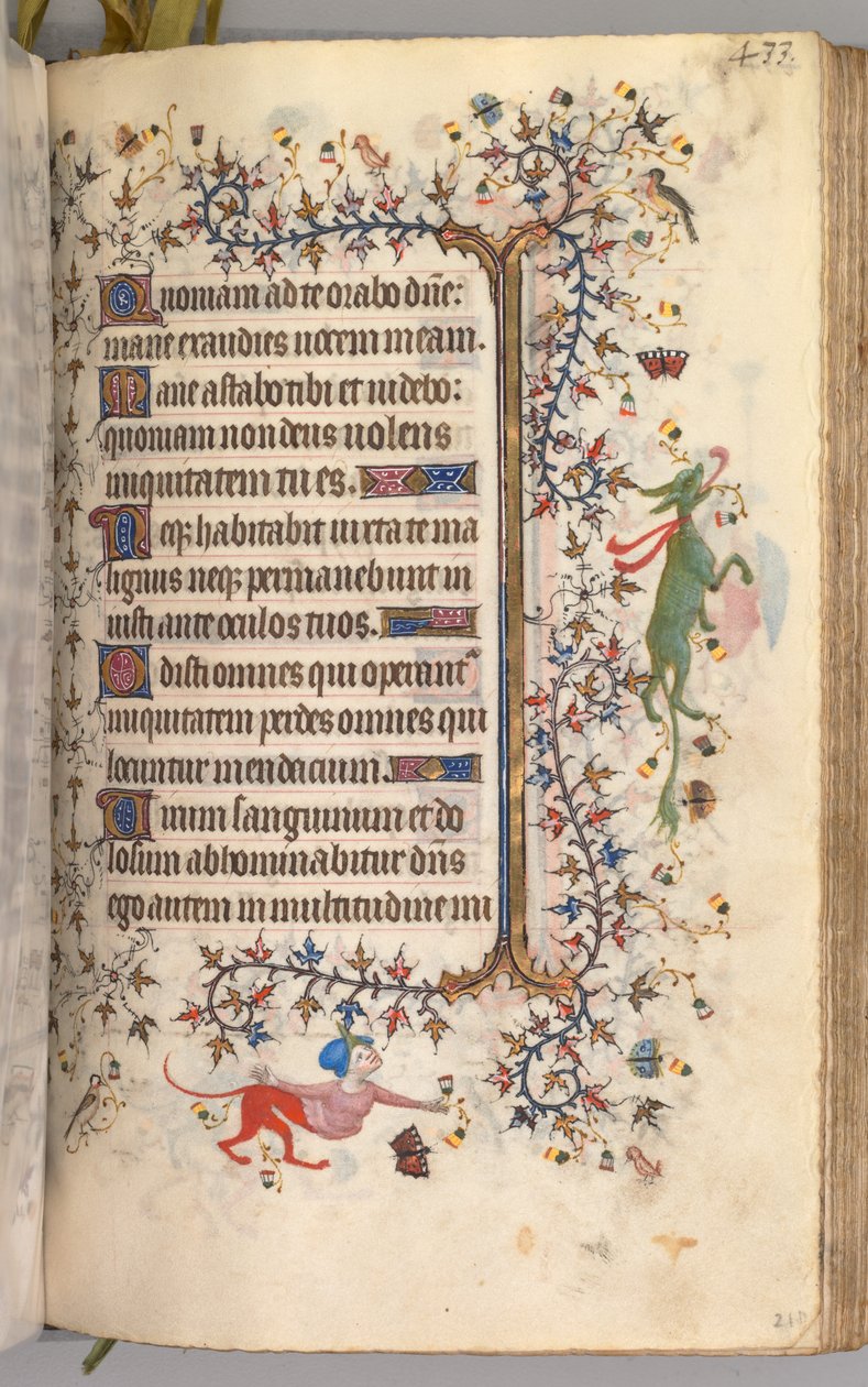 Timmar för Karl den ädle, kung av Navarra 1361-1425: fol. 211r, Text, c. 1405. av Master of the Brussels Initials and Associates