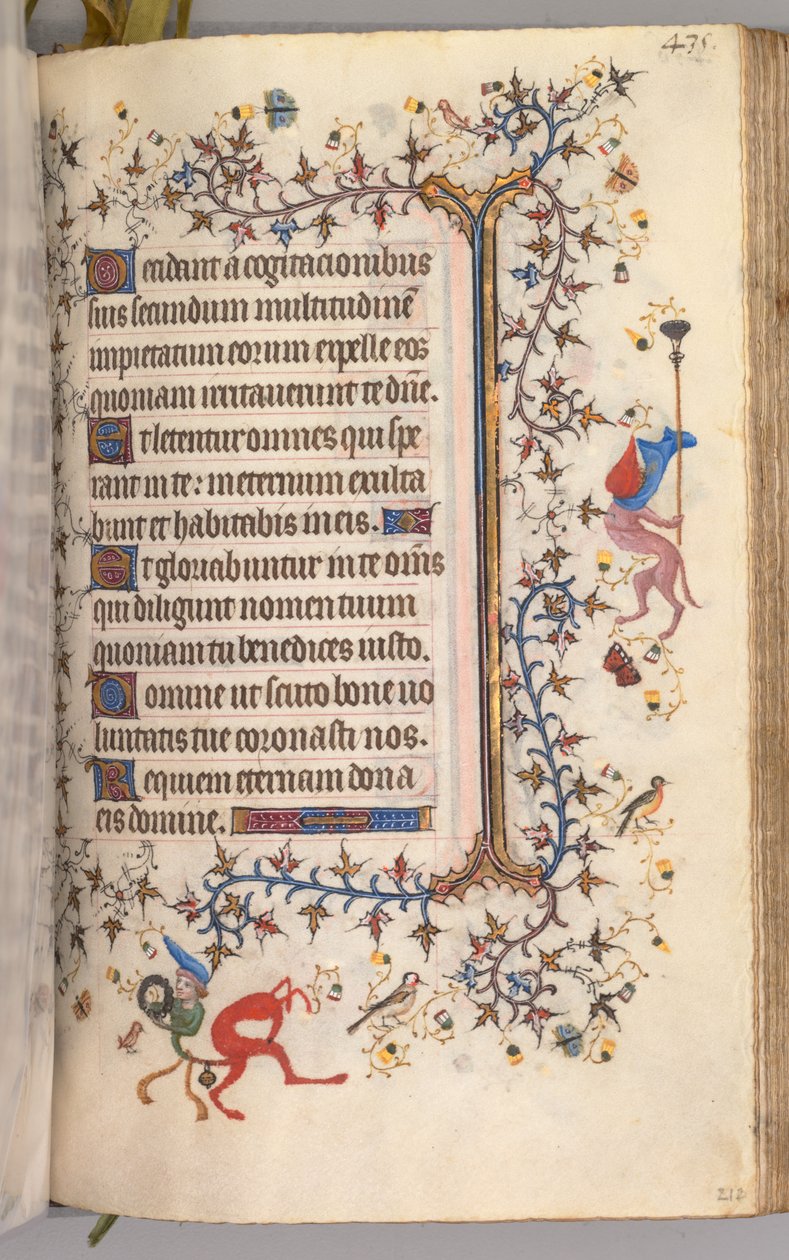 Timmar för Karl den ädle, kung av Navarra 1361-1425: fol. 212r, Text, c. 1405. av Master of the Brussels Initials and Associates