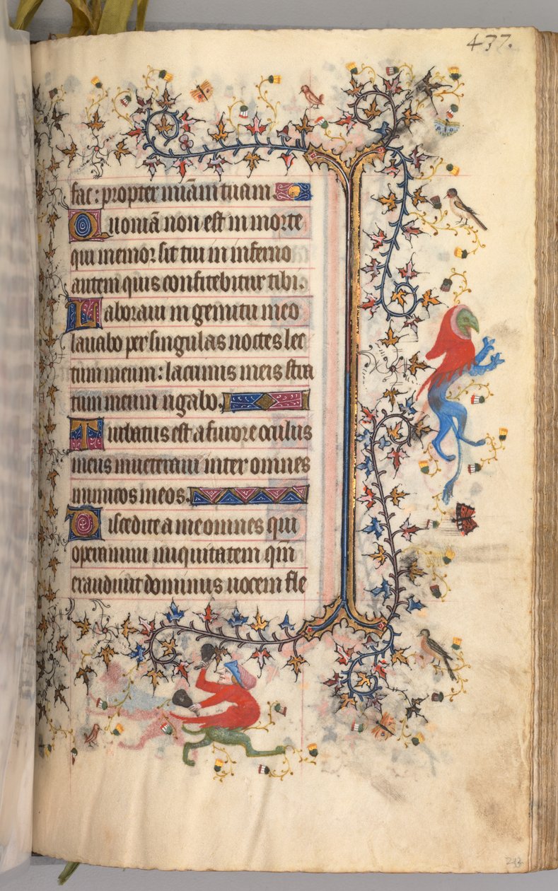 Timmar för Karl den ädle, kung av Navarra 1361-1425: fol. 213r, Text, c. 1405. av Master of the Brussels Initials and Associates