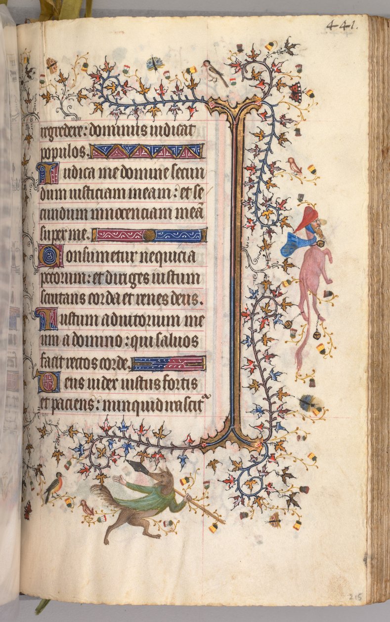 Timmar för Karl den ädle, kung av Navarra 1361-1425: fol. 215r, Text, ca. 1405. av Master of the Brussels Initials and Associates