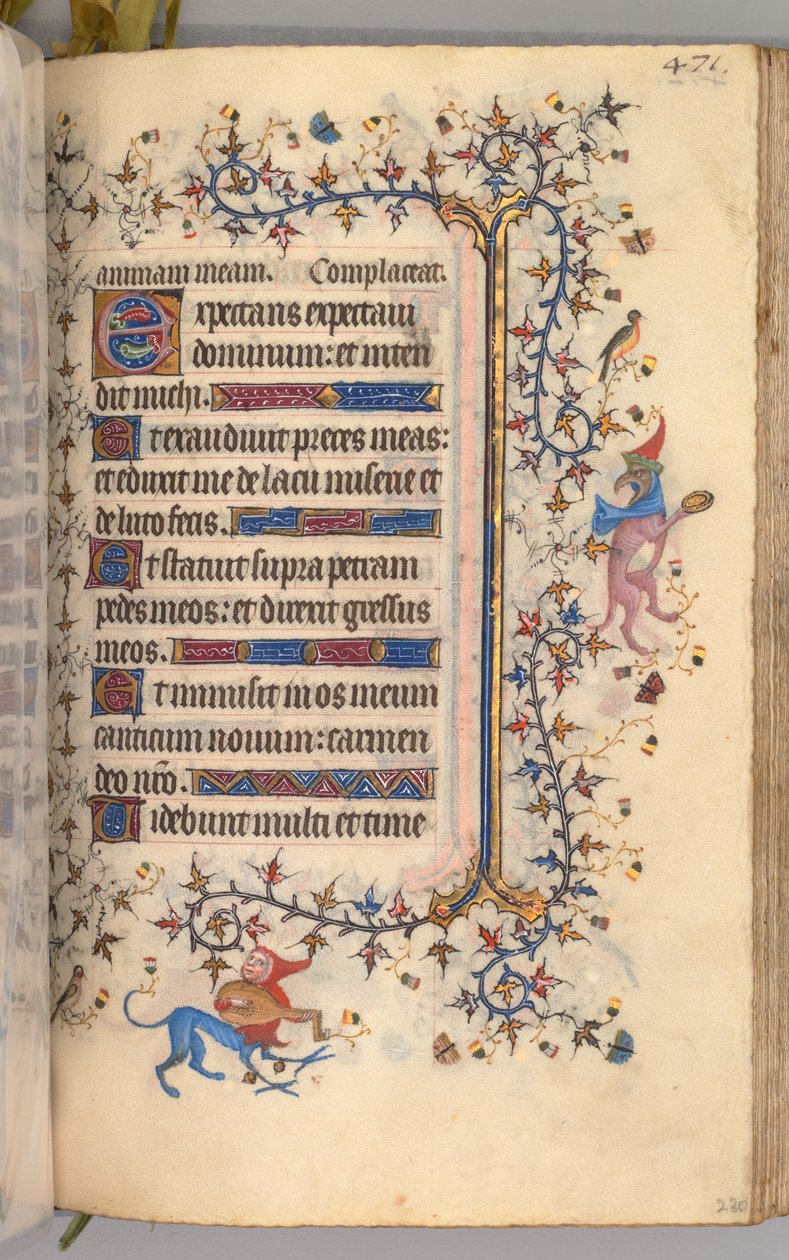 Timmar för Karl den ädle, kung av Navarra 1361-1425: fol. 230r, text, ca. 1405. av Master of the Brussels Initials and Associates