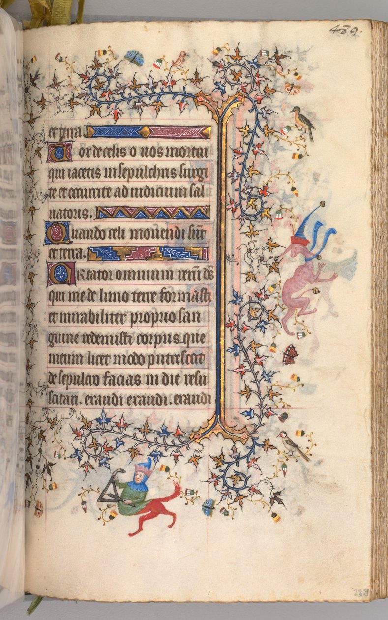 Timmar för Karl den ädle, kung av Navarra 1361-1425: fol. 239r, Text, ca. 1405. av Master of the Brussels Initials and Associates