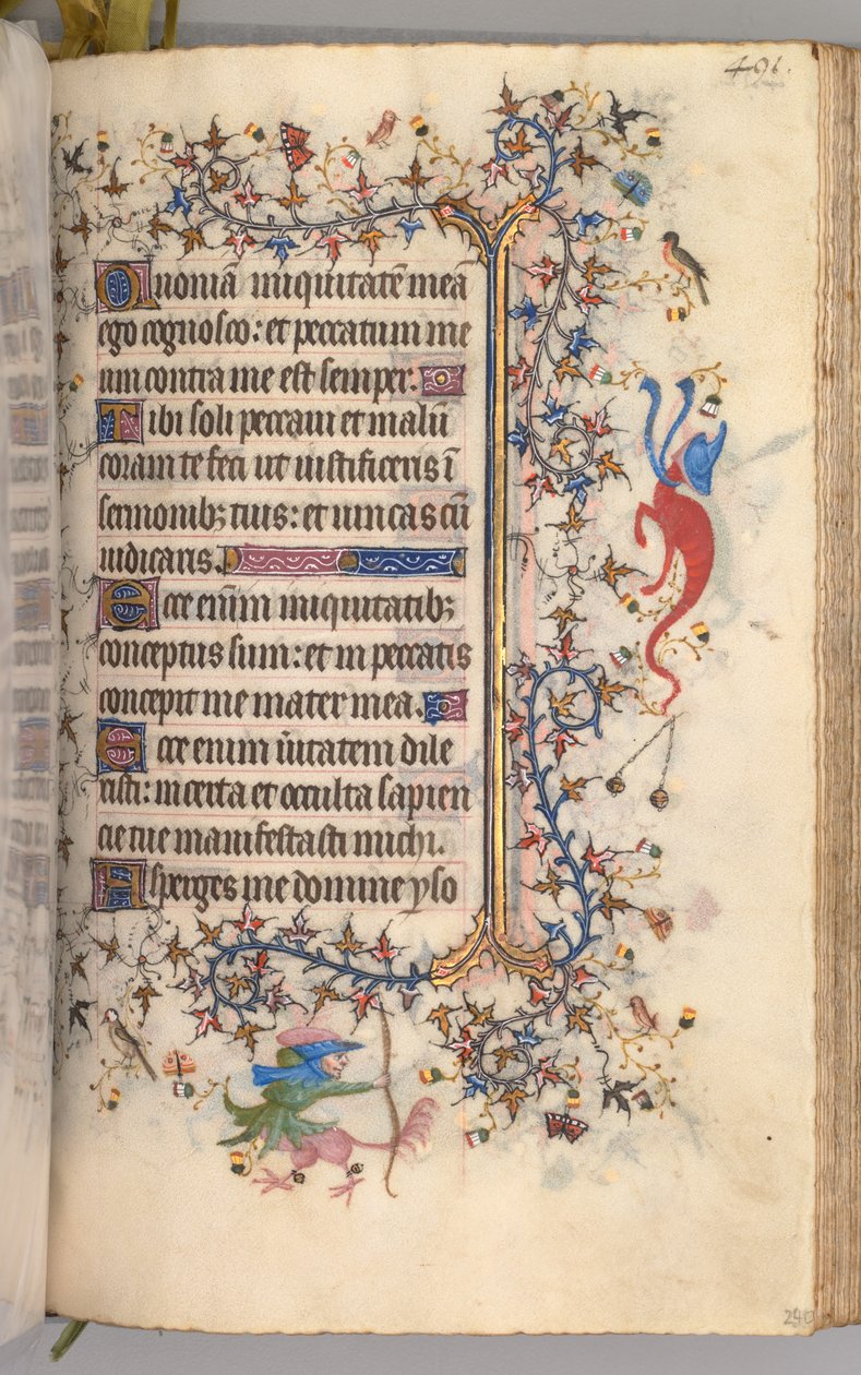 Timmar för Karl den ädle, kung av Navarra 1361-1425: fol. 240r, text, ca. 1405. av Master of the Brussels Initials and Associates