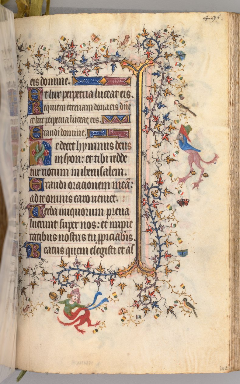 Timmar för Karl den ädle, kung av Navarra 1361-1425: fol. 242r, Text, ca. 1405. av Master of the Brussels Initials and Associates
