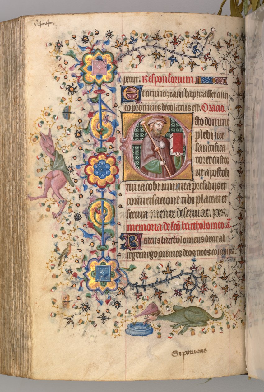 Timmar för Karl den ädle, kung av Navarra 1361-1425: fol. 266v, St. James, ca. 1405. av Master of the Brussels Initials and Associates
