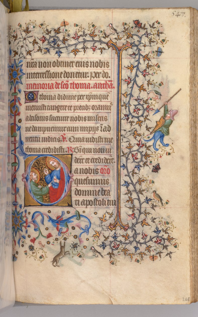 Timmar för Karl den ädle, kung av Navarra 1361-1425, fol. 268r, St Thomas, ca. 1405. av Master of the Brussels Initials and Associates