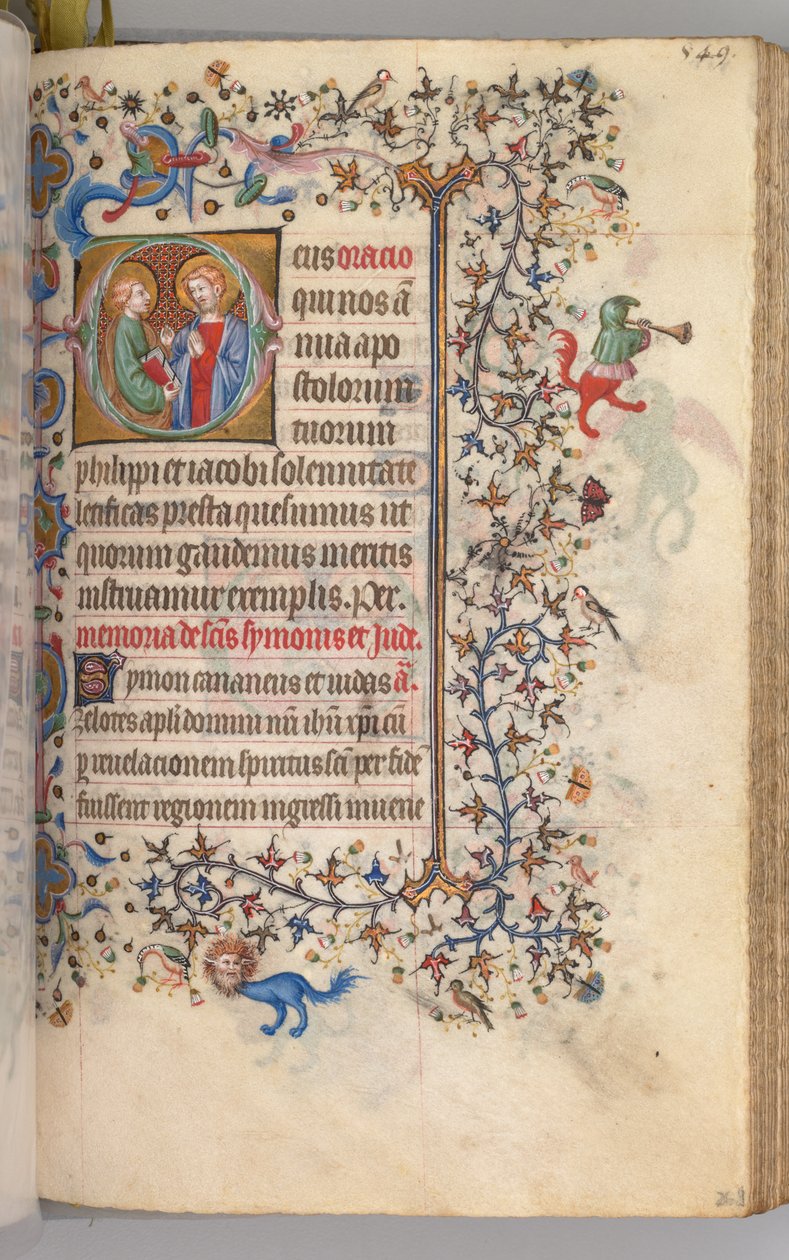 Timmar för Karl den ädle, kung av Navarra 1361-1425, fol. 269r, SS. Philip och James, ca. 1405. av Master of the Brussels Initials and Associates