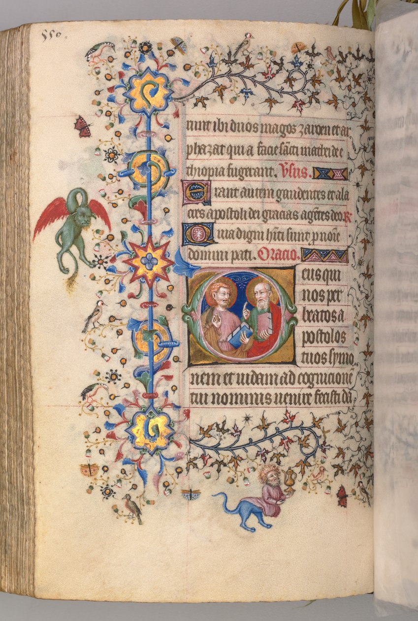 Timmar för Karl den ädle, kung av Navarra 1361-1425, fol. 269v, SS. Simon och Judas, ca. 1405. av Master of the Brussels Initials and Associates