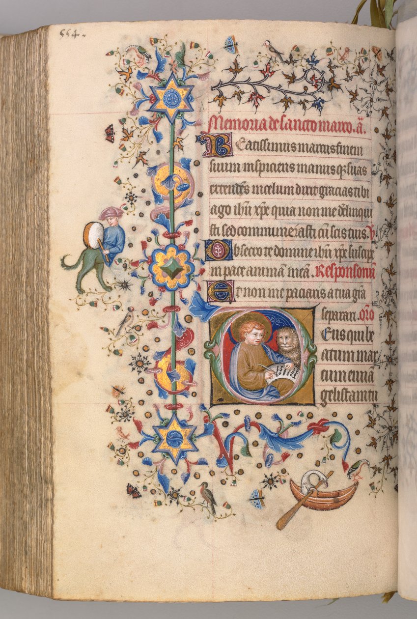 Timmar för Karl den ädle, kung av Navarra 1361-1425, , fol. 271v, Markus, ca. 1405. av Master of the Brussels Initials and Associates