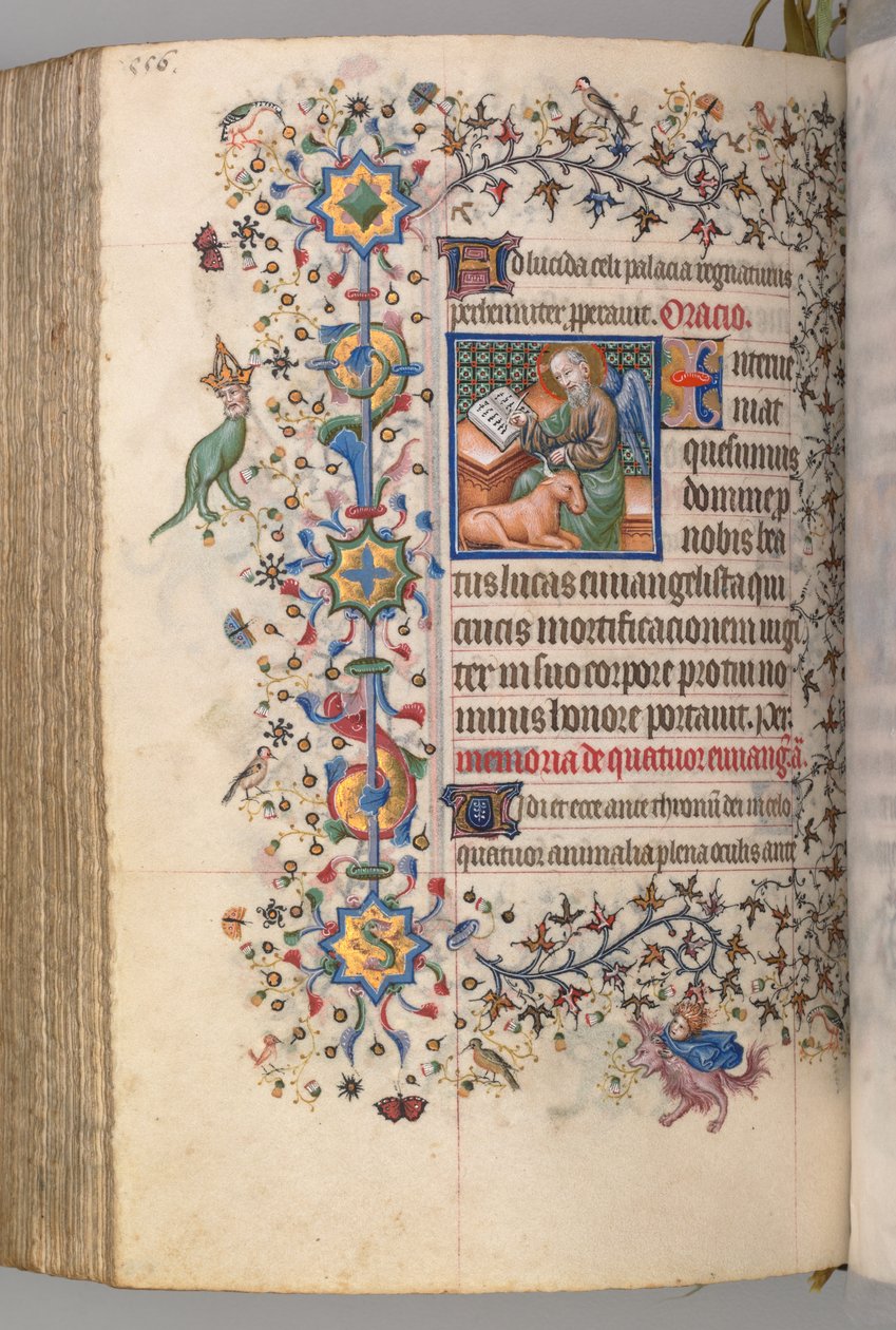 Timmar för Karl den ädle, kung av Navarra 1361-1425, , fol. 272v, St Luke, ca. 1405. av Master of the Brussels Initials and Associates