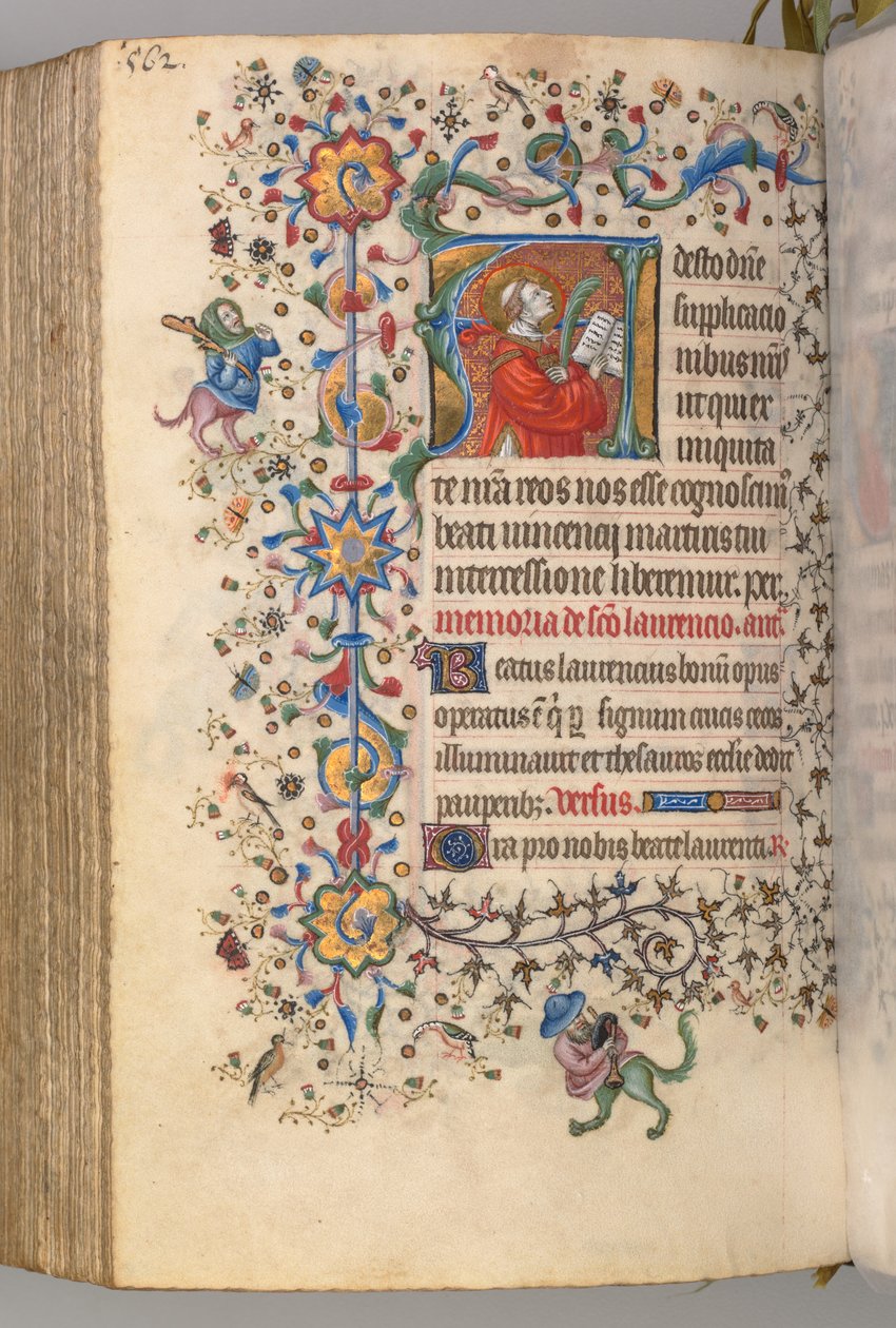 Timmar för Karl den ädle, kung av Navarra 1361-1425, fol. 275v, St. Vincent, ca. 1405. av Master of the Brussels Initials and Associates