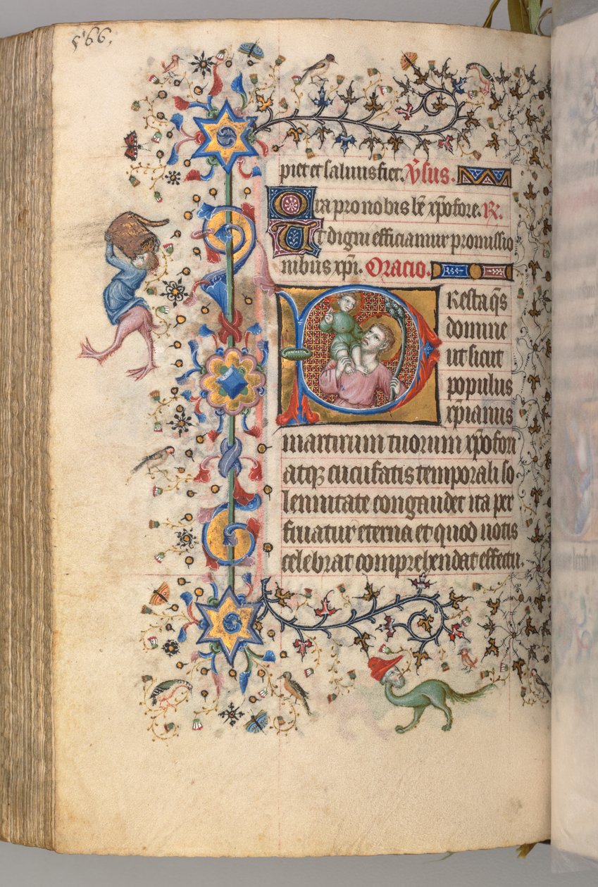 Timmar för Karl den ädle, kung av Navarra 1361-1425, fol. 277v, S:t Christopher, ca. 1405. av Master of the Brussels Initials and Associates