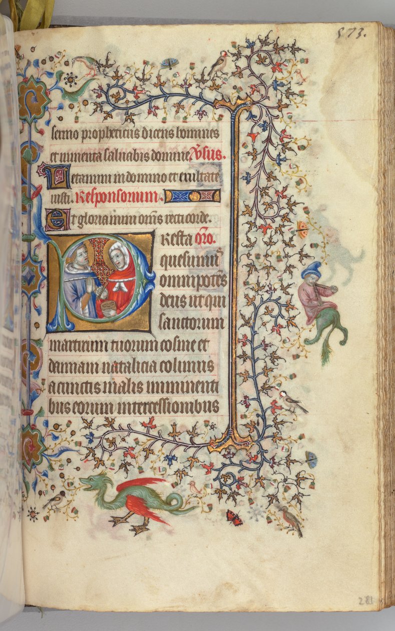 Timmar för Karl den ädle, kung av Navarra 1361-1425, fol. 281r, SS. Cosmas och Damien, ca. 1405. av Master of the Brussels Initials and Associates
