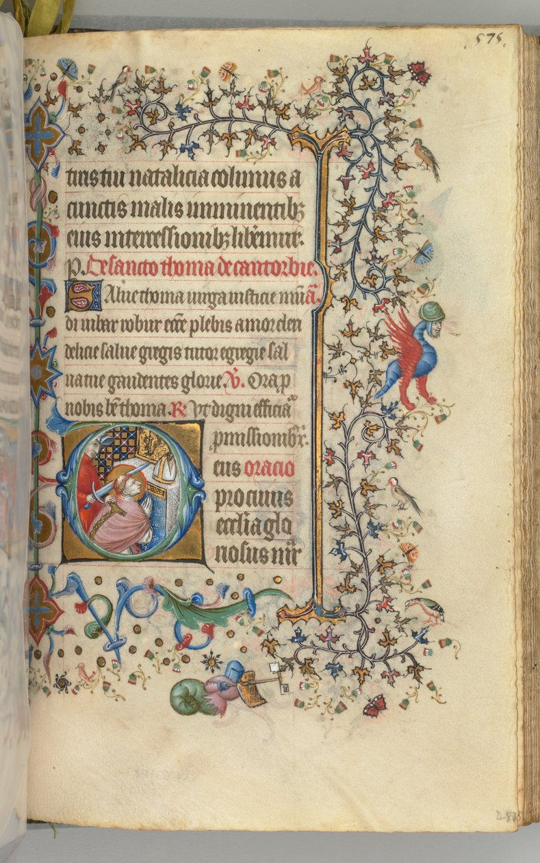 Timmar för Karl den ädle, kung av Navarra 1361-1425, fol. 282r, St Thomas à Becket, ca. 1405. av Master of the Brussels Initials and Associates