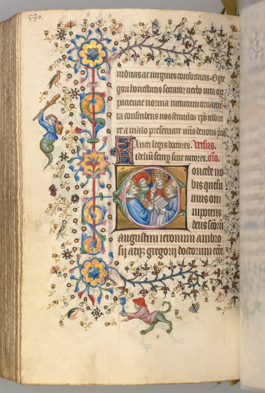 Timmar för Karl den ädle, kung av Navarra 1361-1425, fol. 284v, Kyrkans fyra läkare, ca. 1 av Master of the Brussels Initials and Associates