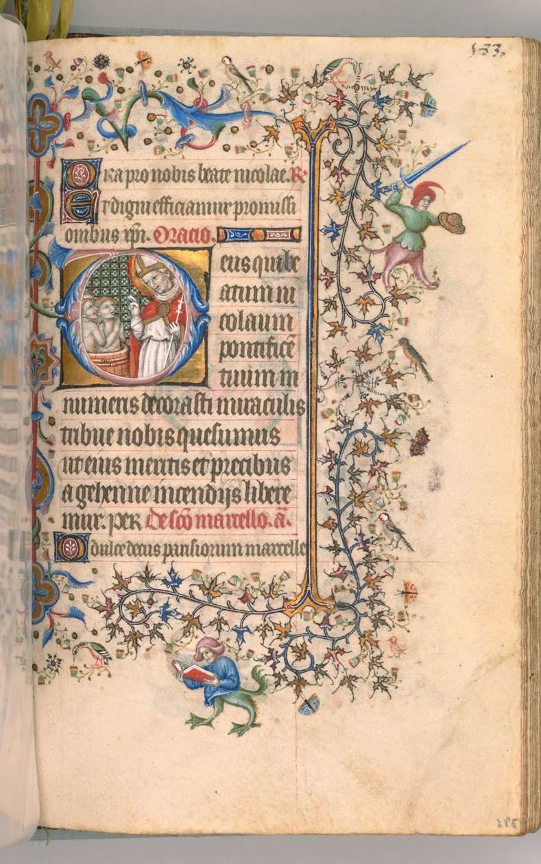 Timmar för Karl den ädle, kung av Navarra 1361-1425, fol. 2865r, St Nicholas, ca. 1405. av Master of the Brussels Initials and Associates