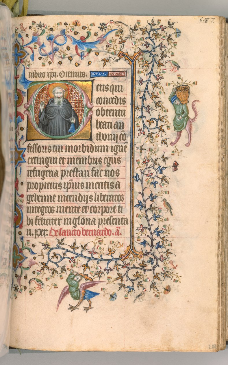 Timmar för Karl den ädle, kung av Navarra 1361-1425, fol. 288r, St. Anthony, ca. 1405. av Master of the Brussels Initials and Associates