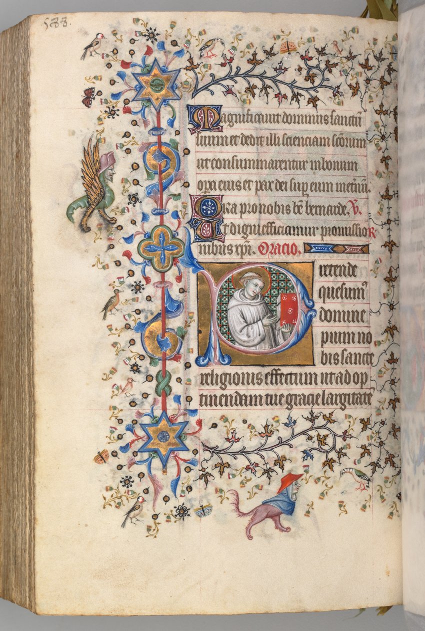Timmar för Karl den ädle, kung av Navarra 1361-1425, fol. 288v, St. Hervard, ca. 1405. av Master of the Brussels Initials and Associates
