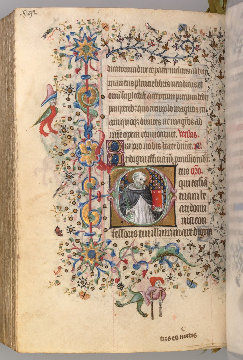 Timmar för Karl den ädle, kung av Navarra 1361-1425, fol. 290v, St. Dominic, ca. 1405. av Master of the Brussels Initials and Associates