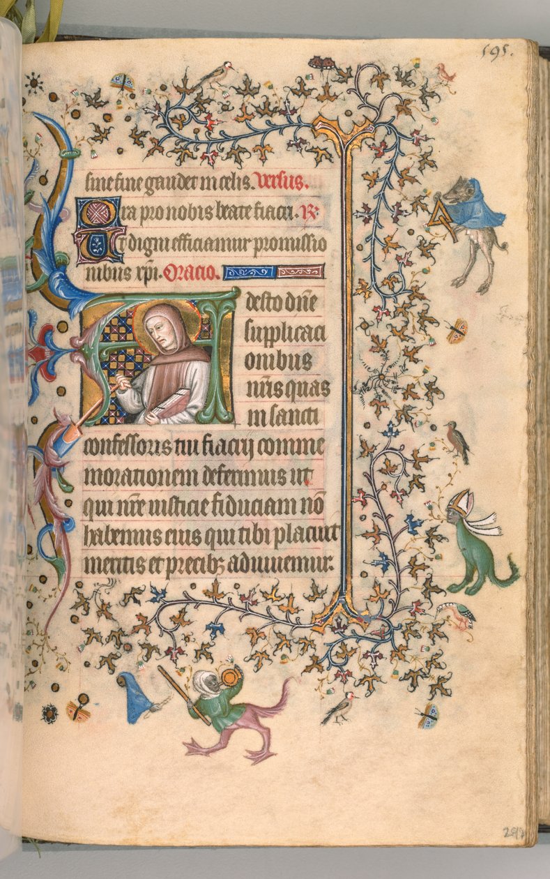 Timmar för Karl den ädle, kung av Navarra 1361-1425, fol. 292r, St Fiacre, ca. 1405. av Master of the Brussels Initials and Associates