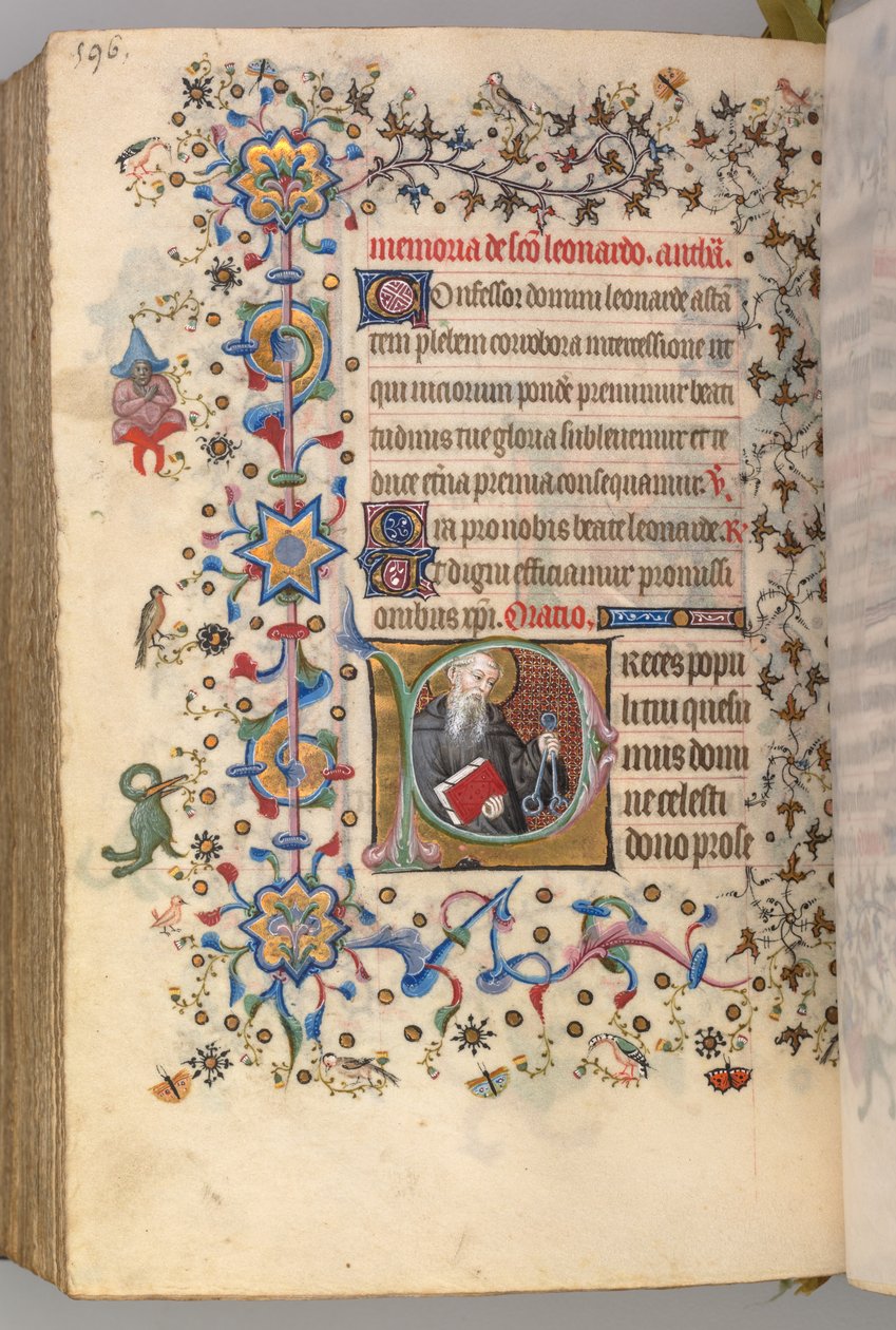 Timmar för Karl den ädle, kung av Navarra 1361-1425, fol. 292v, St Leonard, ca. 1405. av Master of the Brussels Initials and Associates