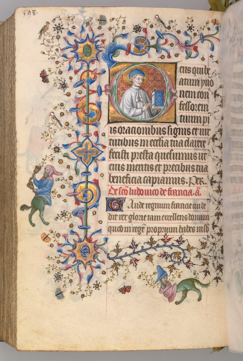 Timmar för Karl den ädle, kung av Navarra 1361-1425, fol. 293v, St. Yoon, ca. 1405. av Master of the Brussels Initials and Associates