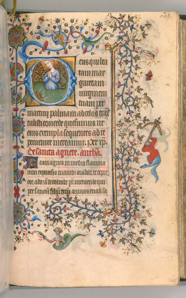 Timmar för Karl den ädle, kung av Navarra 1361-1425, fol. 299a, St. Margaret, ca. 1405. av Master of the Brussels Initials and Associates