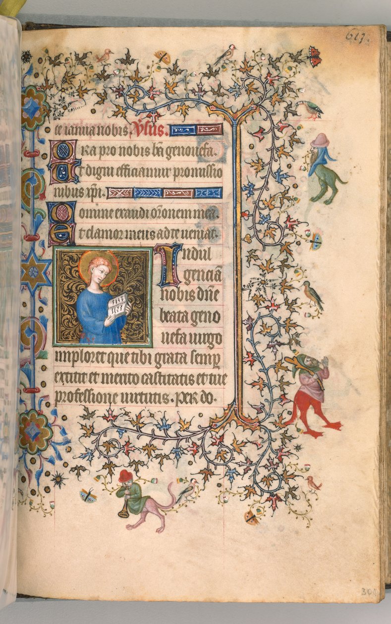Timmar för Karl den ädle, kung av Navarra 1361-1425, fol. 301r, St. Geneviève, ca. 1405. av Master of the Brussels Initials and Associates