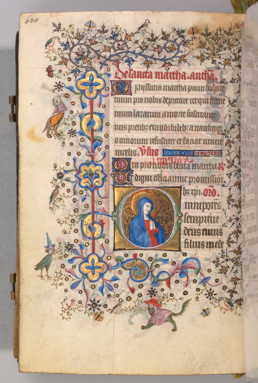 Timmar för Karl den ädle, kung av Navarra 1361-1425, fol. 304v, St. Martha, ca. 1405. av Master of the Brussels Initials and Associates