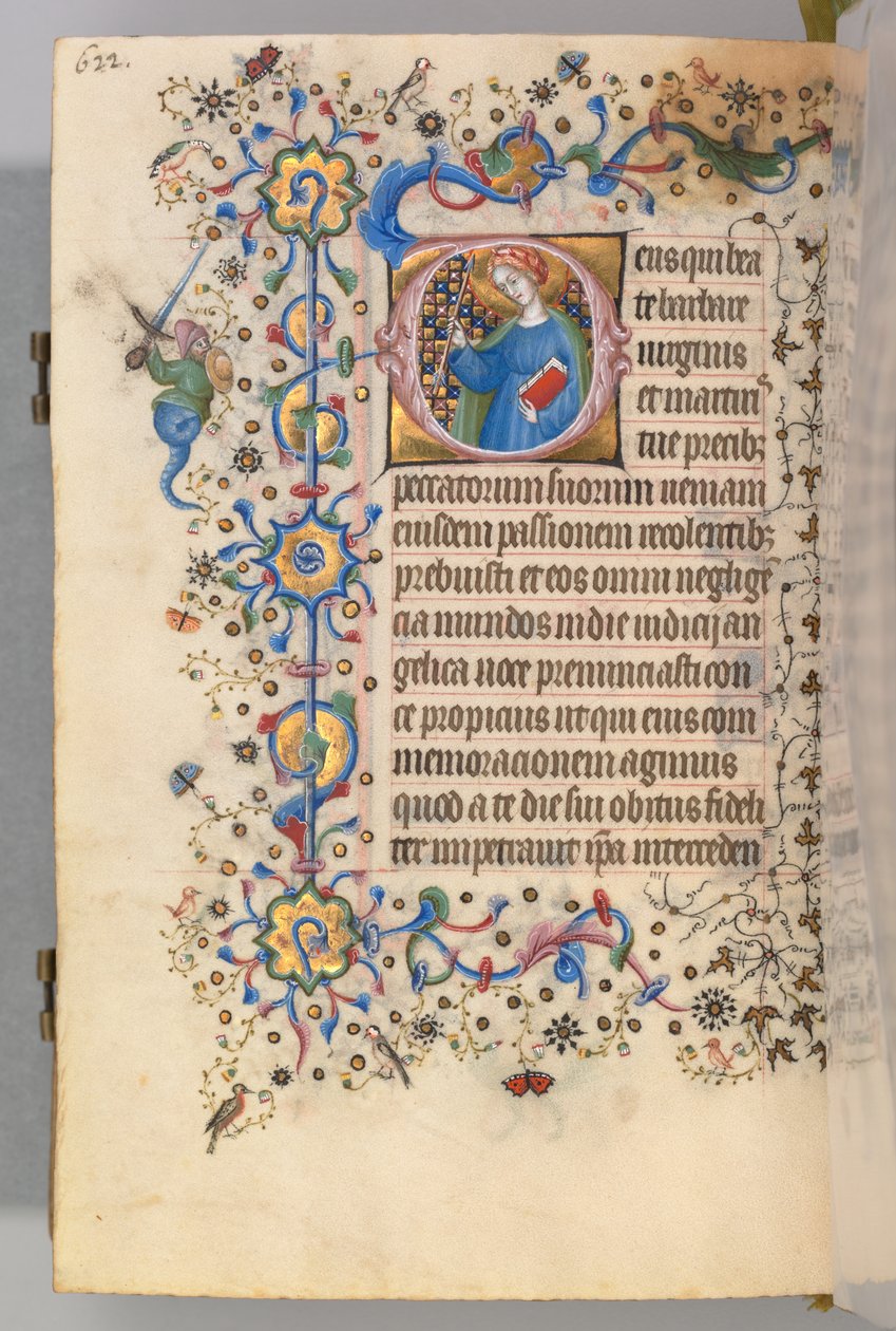 Timmar för Karl den ädle, kung av Navarra 1361-1425, fol. 305v, St. Martha, ca. 1405. av Master of the Brussels Initials and Associates