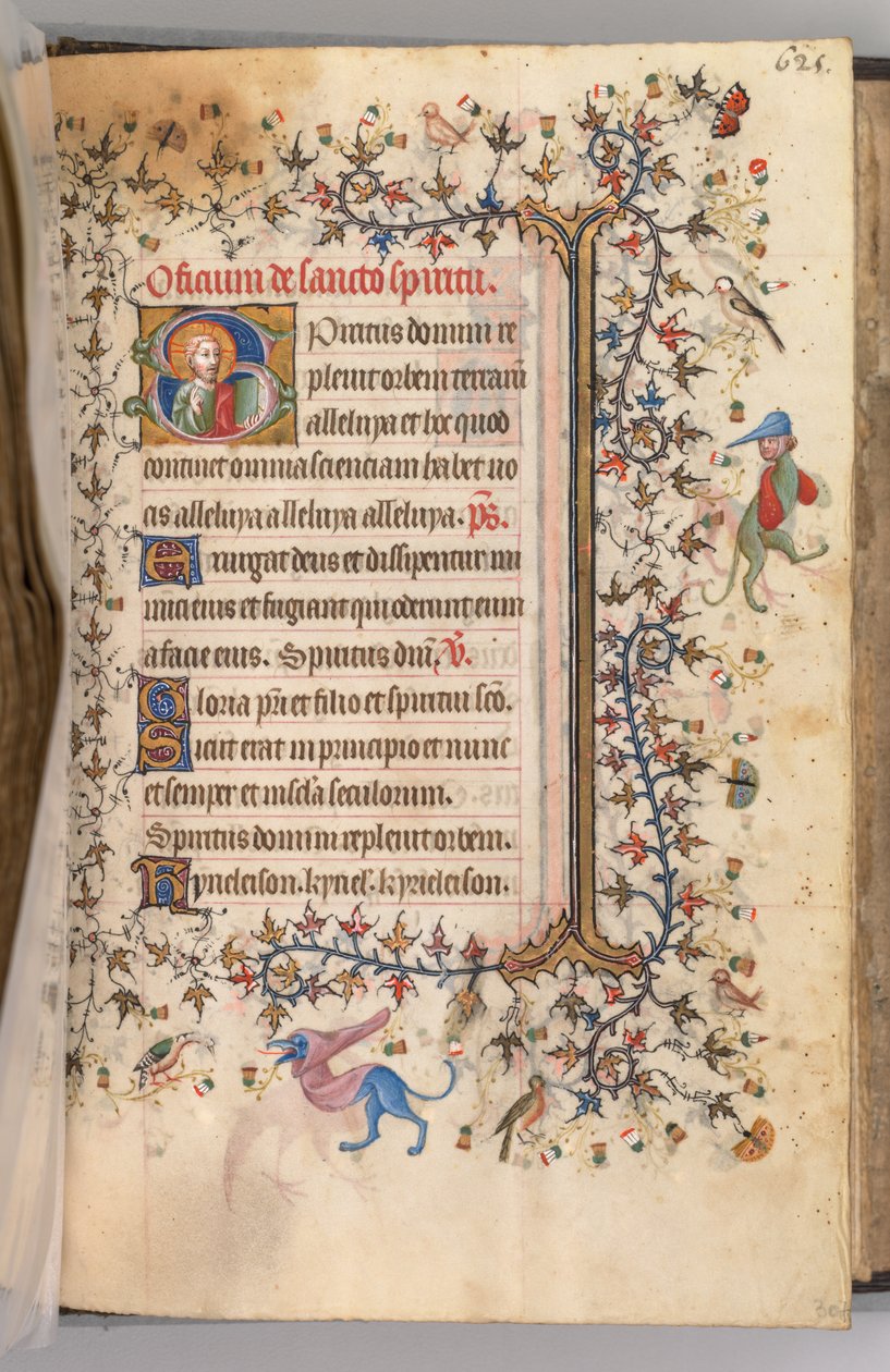 Timmar för Karl den ädle, kung av Navarra 1361-1425, fol. 307r, Kristi byst, ca. 1405. av Master of the Brussels Initials and Associates