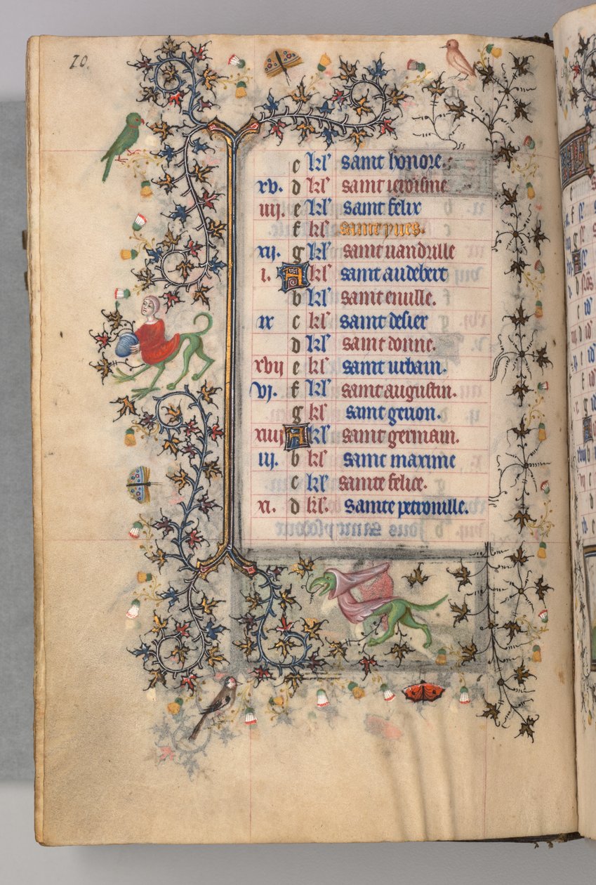 Timmar för Karl den ädle, kung av Navarra 1361-1425: fol. 5v, maj, c. 1405. av Master of the Brussels Initials and Associates