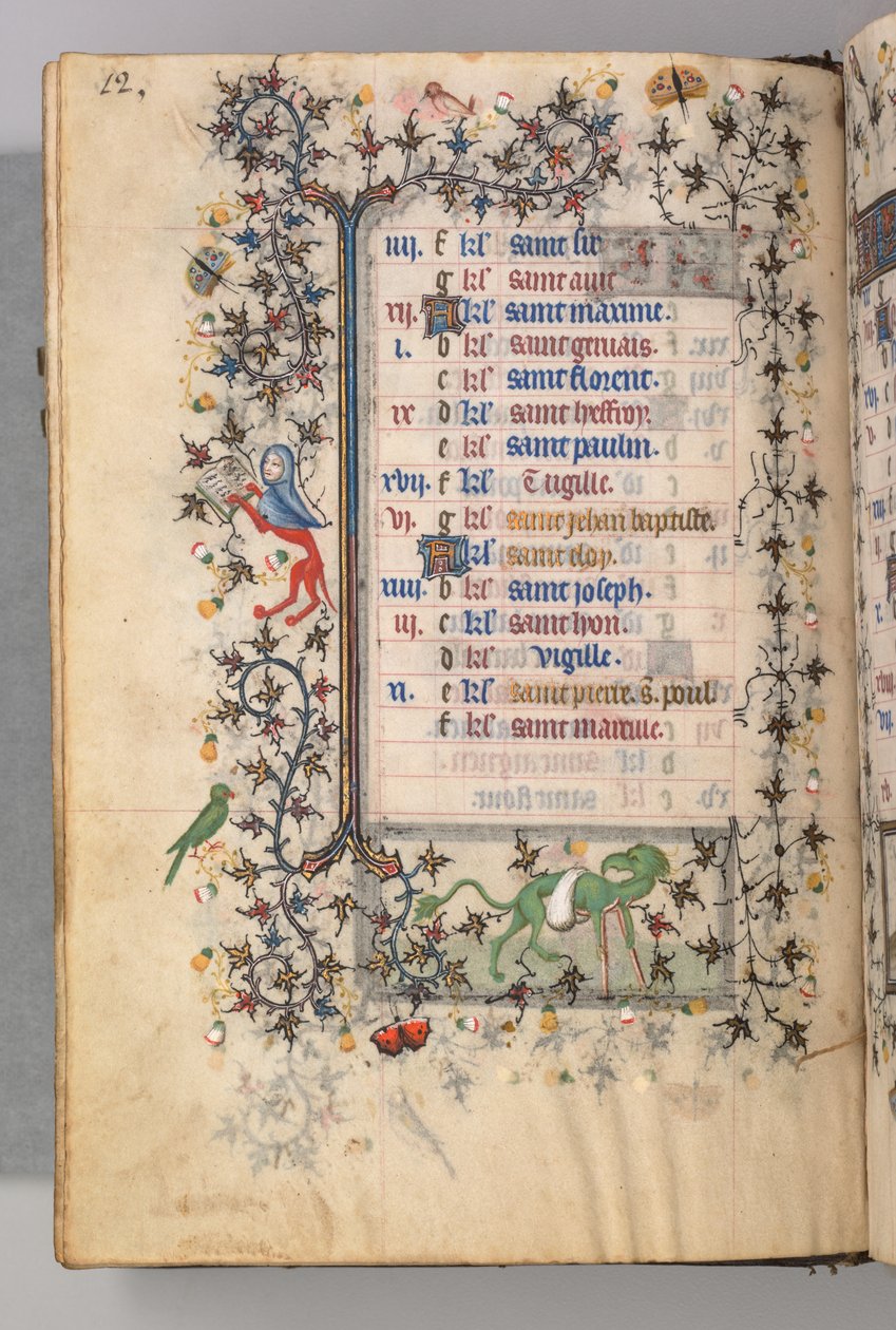 Timmar för Karl den ädle, kung av Navarra 1361-1425: fol. 6v, juni, c. 1405. av Master of the Brussels Initials and Associates