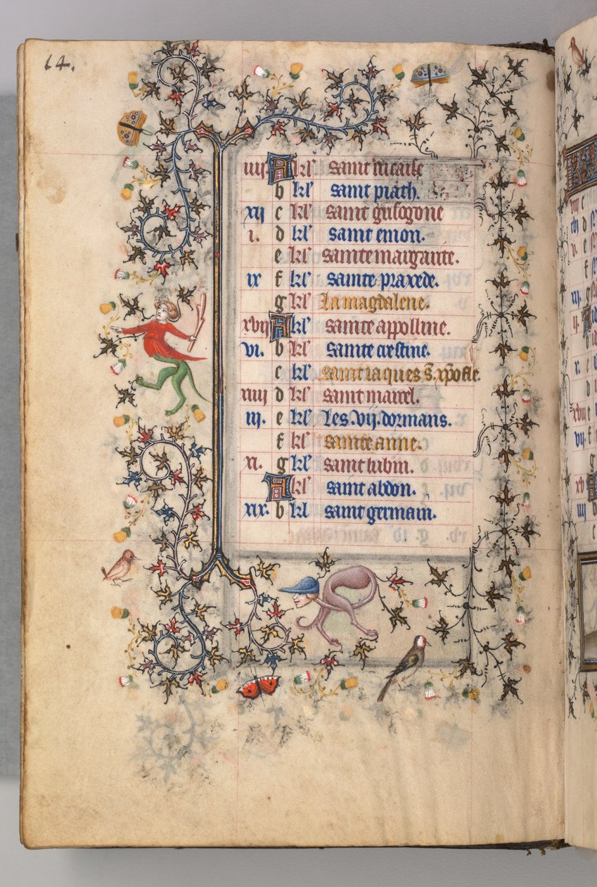 Timmar för Karl den ädle, kung av Navarra 1361-1425: fol. 7v, juli, c. 1405. av Master of the Brussels Initials and Associates