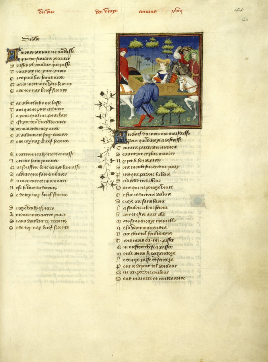 Kvinna i en hästburen kull av Master of the Cité des Dames
