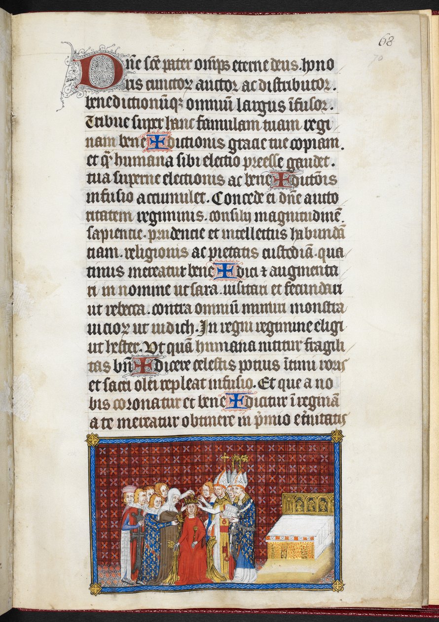 Cotton Tiberius B. VIII f.70r Baroner som upprätthåller drottningens krona, från 