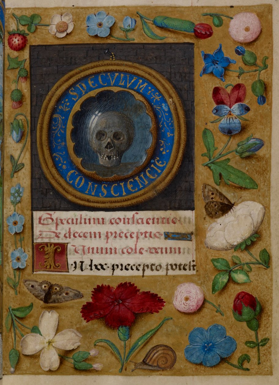 Invigning av Speculum Conscientie (Samvetets spegel) illustration från "Hours of Joanne of Castile", ca 1496-1506 (vellum) av Master of the David Scenes