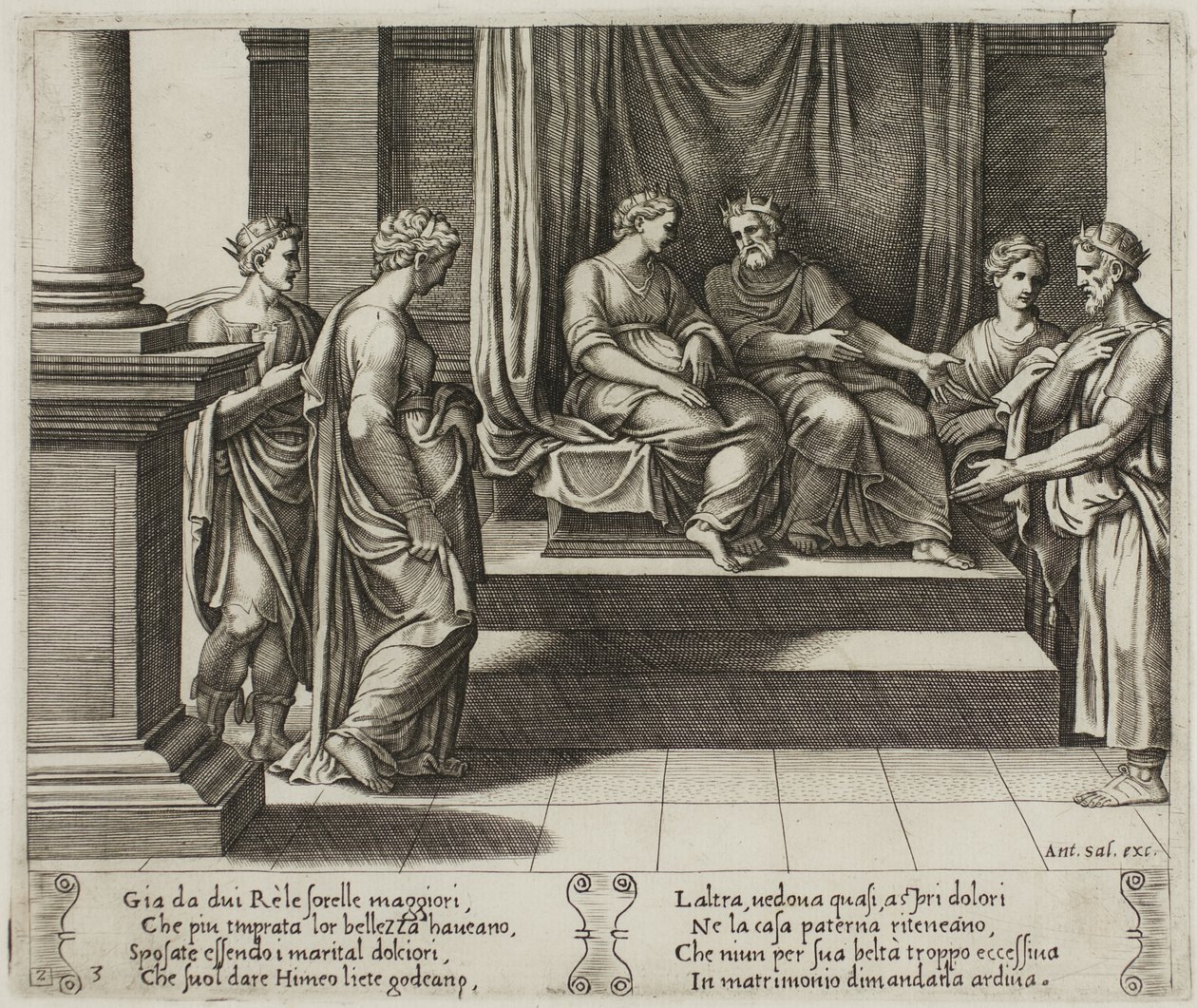 De två systrarna av Psyche är gifta med kungar; ...Psyche presenteras för en kung av Master of the Die