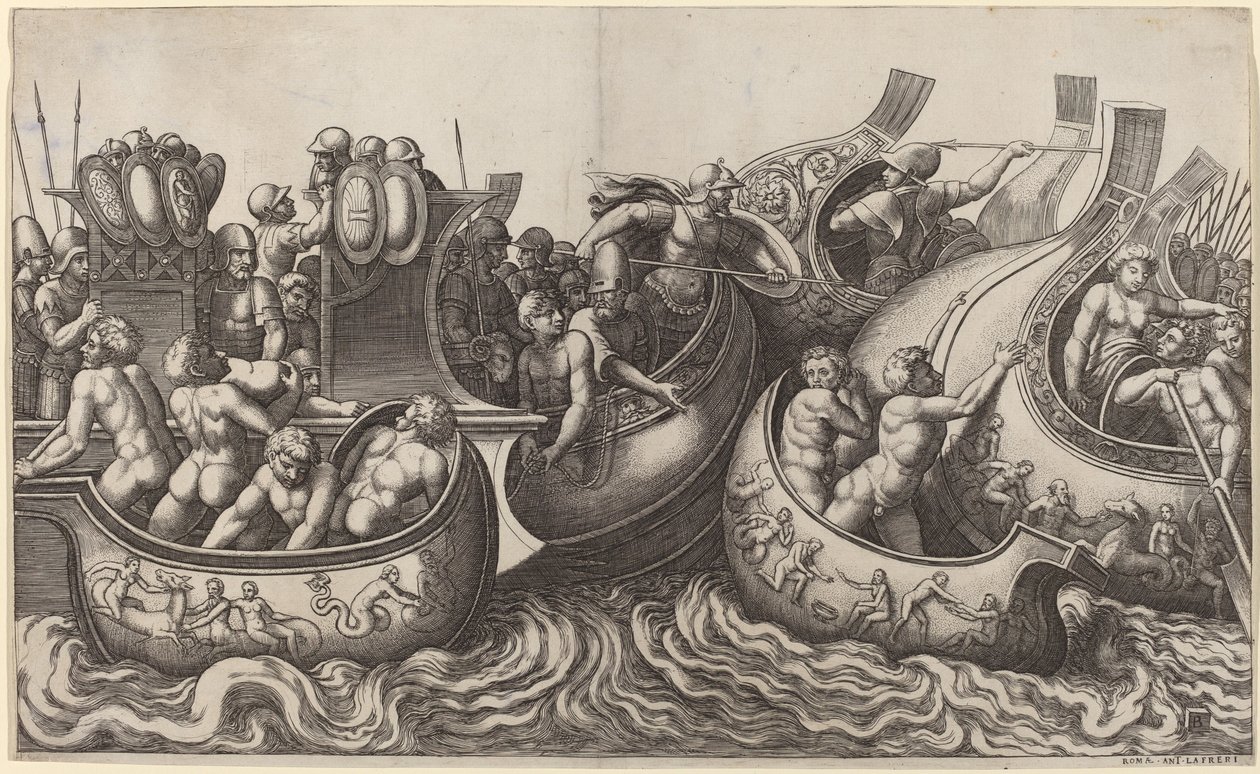 Sjöslag av Master of the Die after Giulio Romano