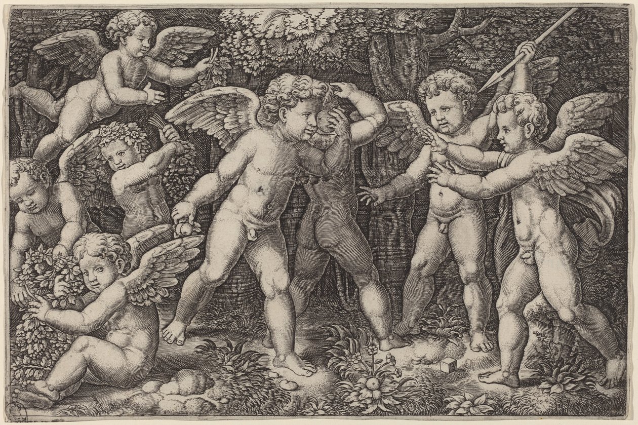 Född och leker av Master of the Die after Raphael