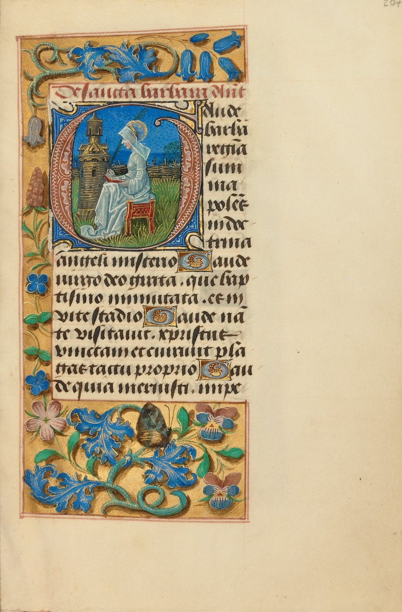 Ursprunglig G: Saint Barbara av Master of the Dresden Prayer Book