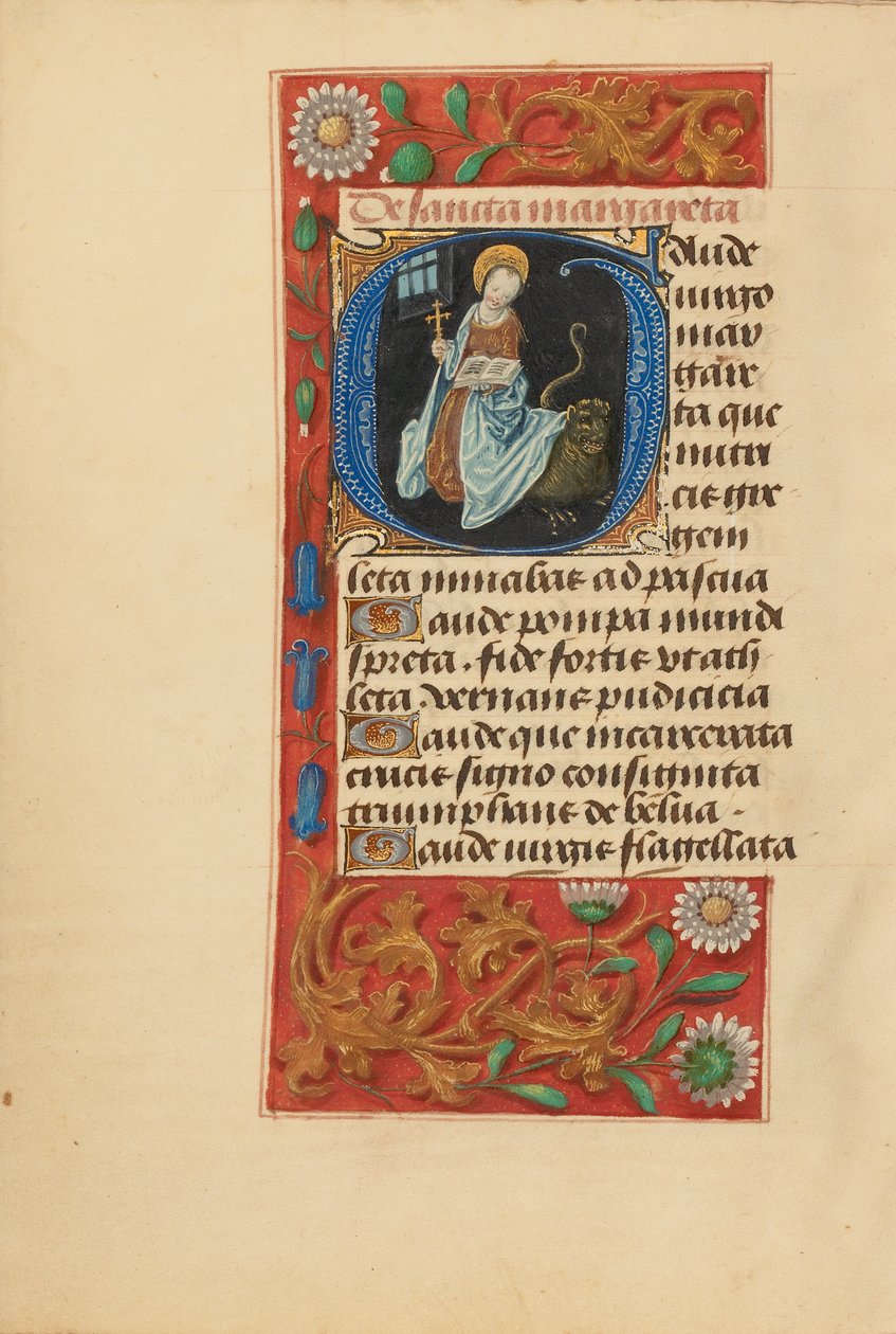 Initial G: Saint Margaret av Master of the Dresden Prayer Book