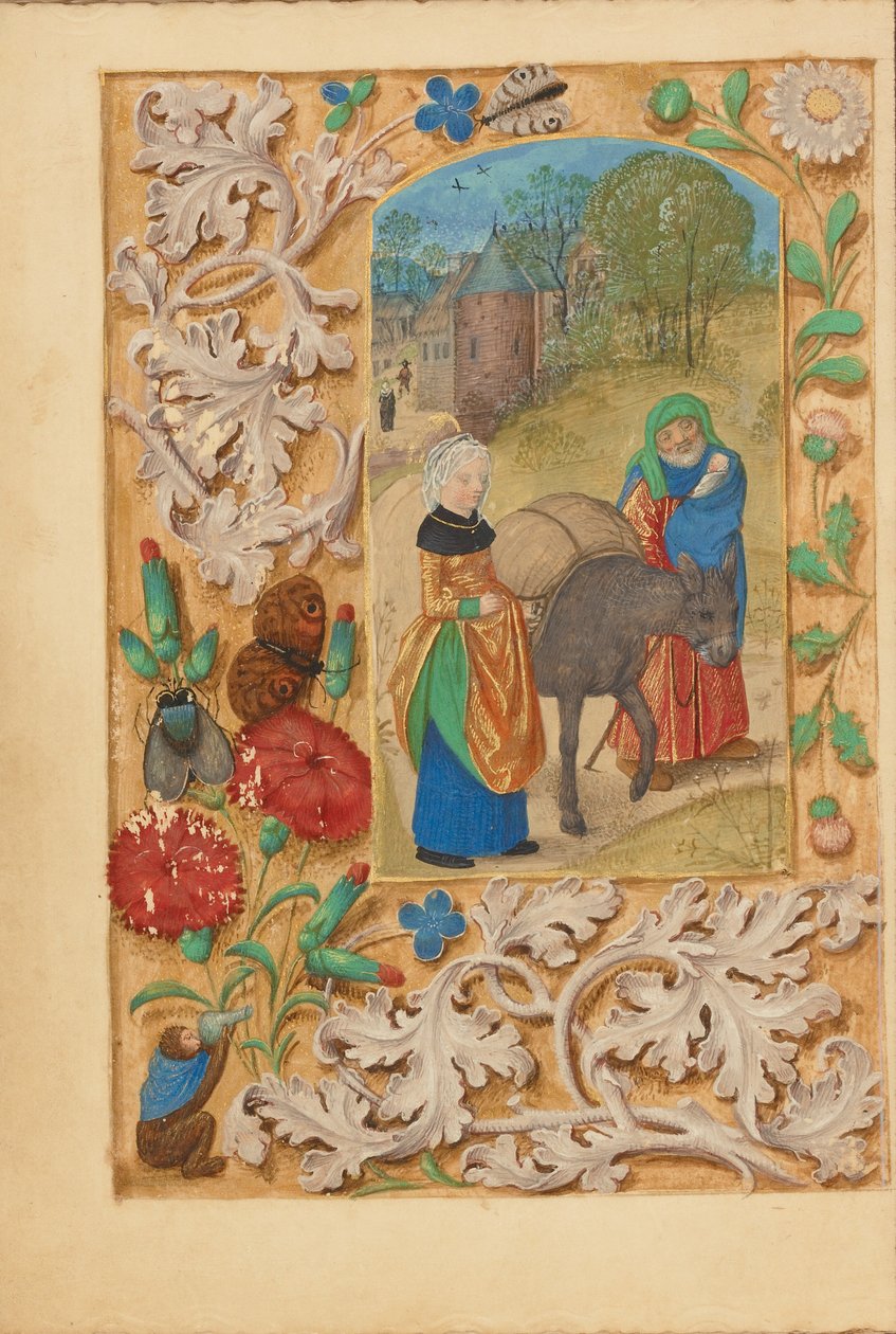 Flykten till Egypten av Master of the Dresden Prayer Book