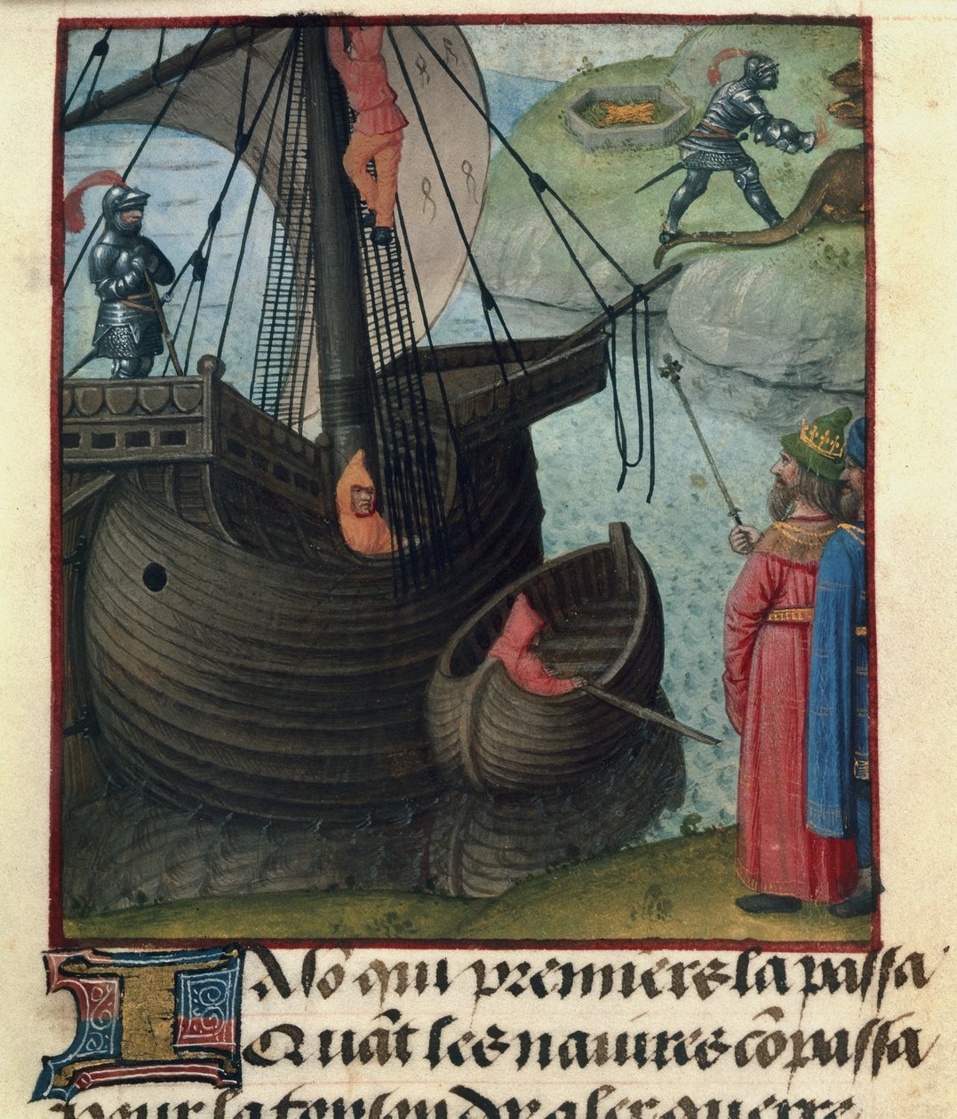 Jason and the Argo från "Le Roman de la Rose" av Master of the Dresden Prayer Books